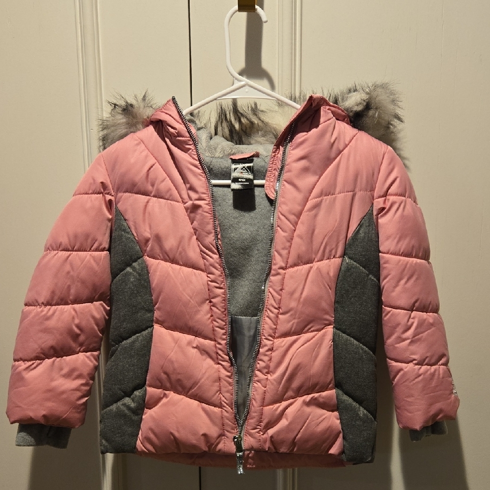 ZeroXposur Pink and Gray Jacket with Faux Fur